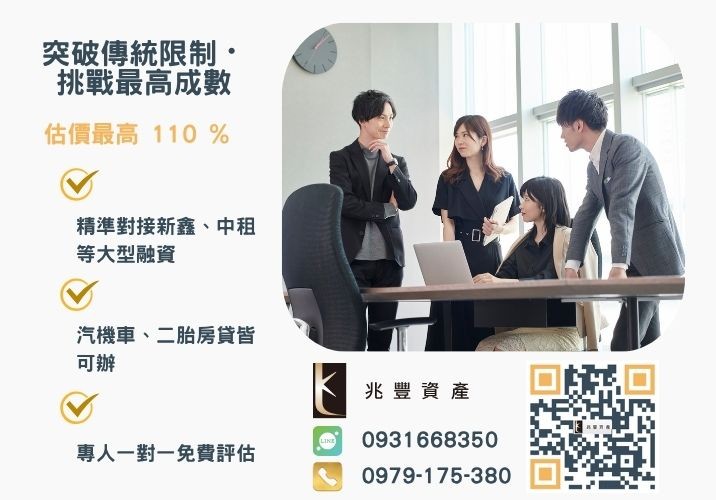 彰化企業融資額度成數大突破 彰化中小企業貸款成數最高-兆豐資產不看單一信用評分,彰化房屋與車輛資產價值最大化。