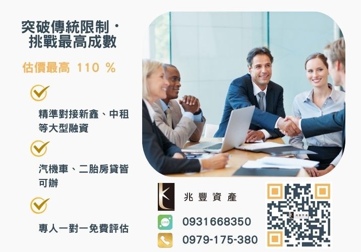 彰化企業融資額度成數大突破 彰化中小企業貸款成數最高-兆豐資產不看單一信用評分,彰化房屋與車輛資產價值最大化。