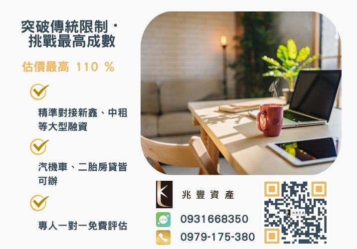 彰化企業融資額度成數大突破 彰化中小企業貸款成數最高-兆豐資產不看單一信用評分,彰化房屋與車輛資產價值最大化。