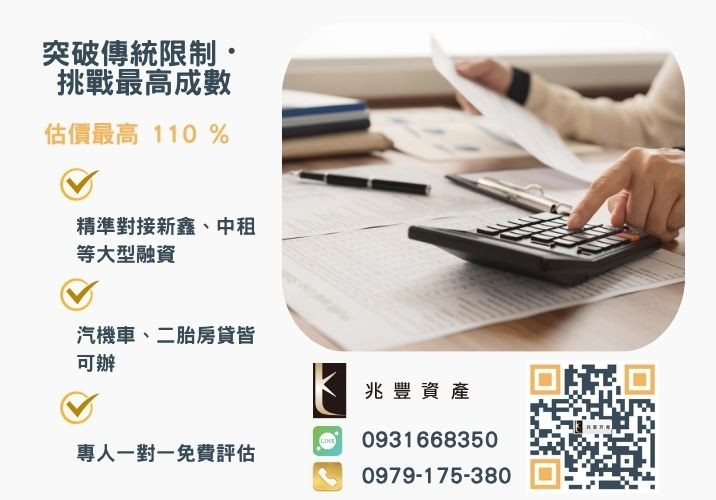 彰化代辦公司成數最高-兆豐資產不看單一信用評分，彰化房屋與車輛資產價值最大化。