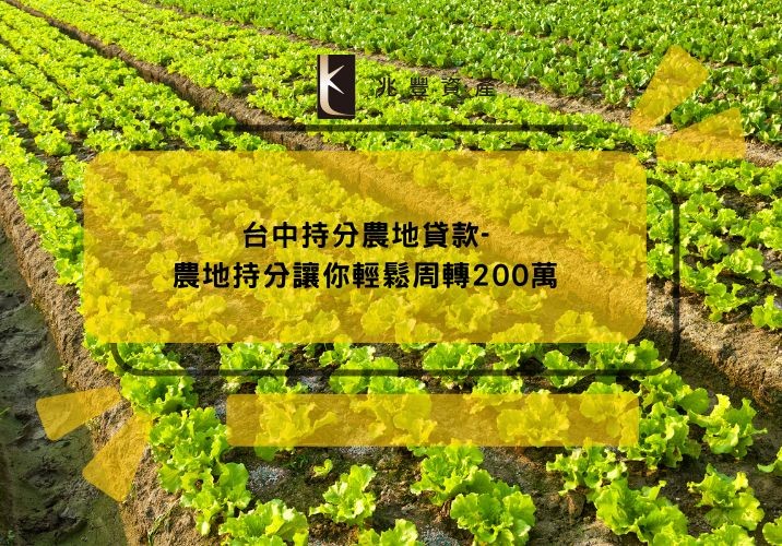 台中持分農地貸款-農地持分讓你輕鬆周轉200萬